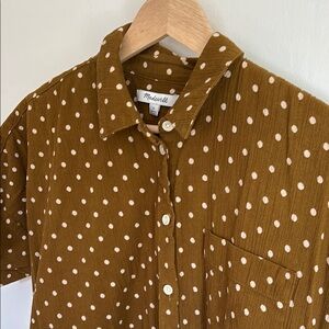 Madewell Polka Dot Short Sleeve Shirt